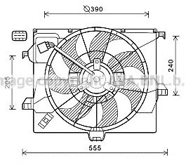 AVA QUALITY COOLING hy7545 -  Вентилятор, охлаждение двигателя